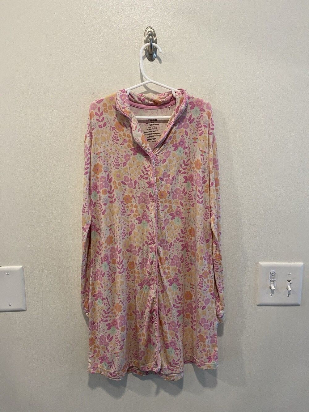 Dream Big Little Girl's Dream Gown Size 8/9 Floral Nightgown Bamboo Pajamas